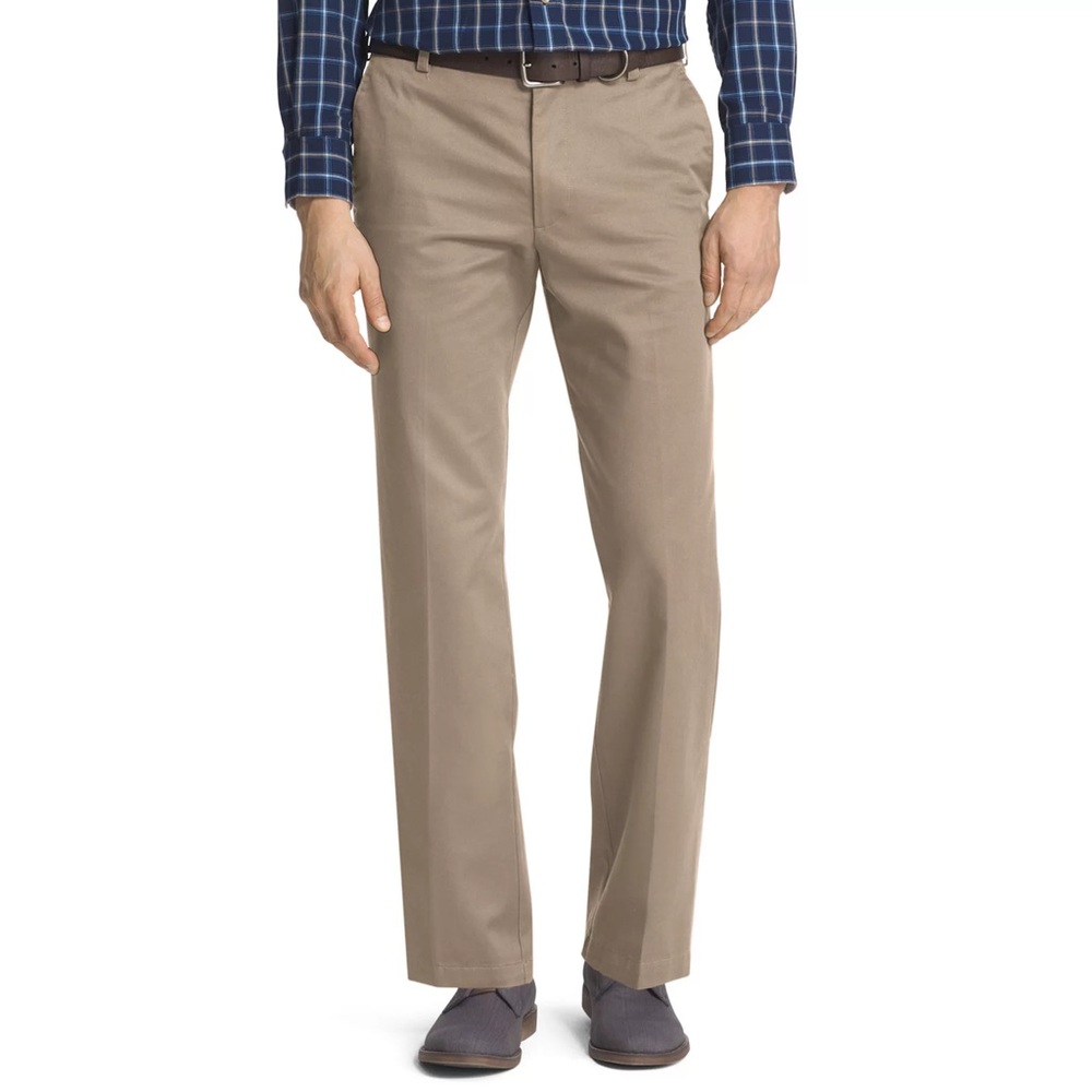 IZOD American Chino Straight-Fit Wrinkle-Free Flat-Front Pants Size 44x30 NEW